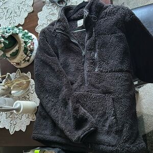 PINK- Black fleece pullover